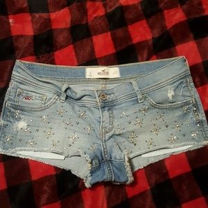 Hollister embellished denim shorts